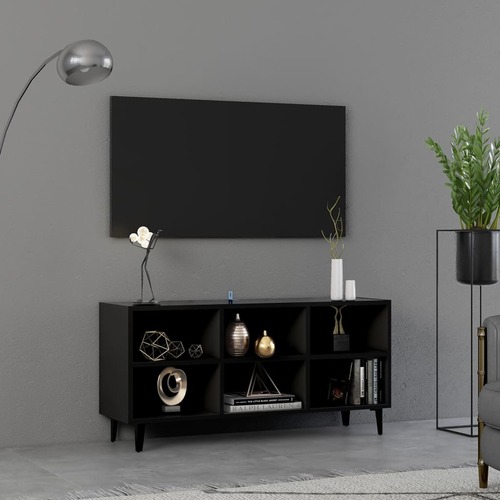 TV Cabinet with Metal Legs Black 103.5x30x50 cm