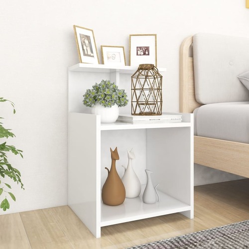 Bed Cabinets 2 pcs White 40x35x60 cm Chipboard