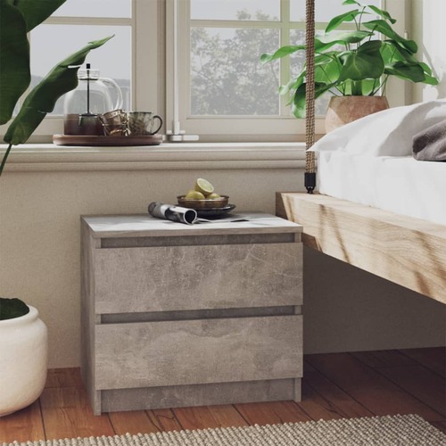 Bed Cabinet Concrete Grey 50x39x43.5 cm Chipboard