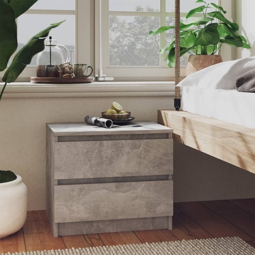 Bed Cabinets 2 pcs Concrete Grey 50x39x43.5 cm Chipboard