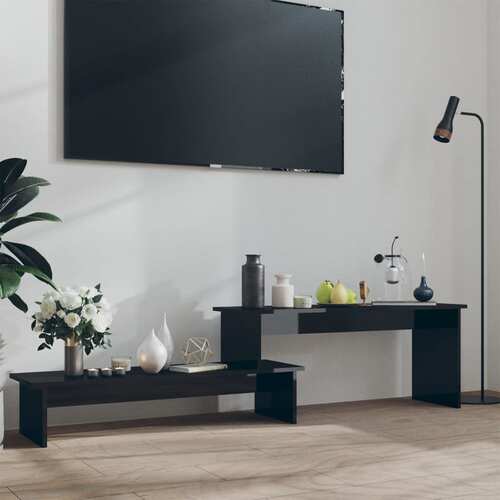 TV Cabinet High Gloss Black 180x30x43 cm Chipboard
