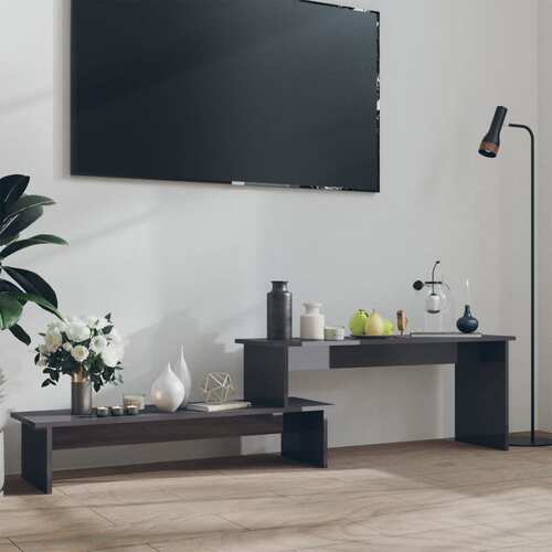 TV Cabinet High Gloss Grey 180x30x43 cm Chipboard