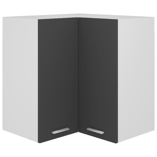 Hanging Corner Cabinet Grey 57x57x60 cm Chipboard