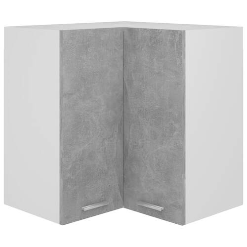 Hanging Corner Cabinet Concrete Grey 57x57x60 cm Chipboard