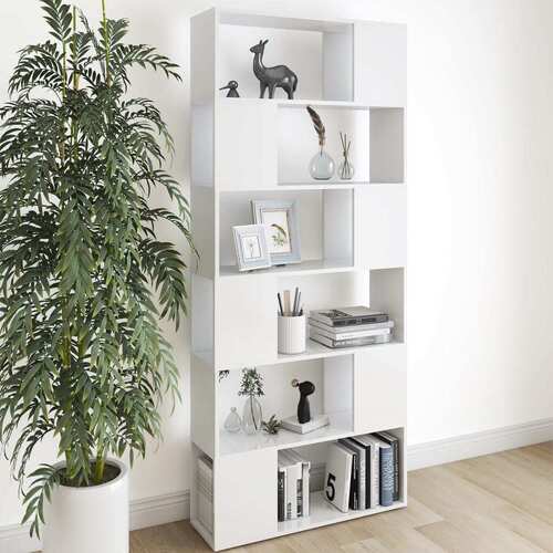 Book Cabinet Room Divider White 80x24x186 cm Chipboard
