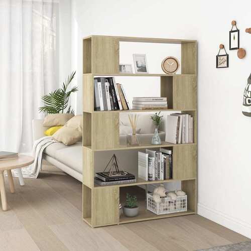 Book Cabinet Room Divider Sonoma Oak 100x24x155 cm Chipboard