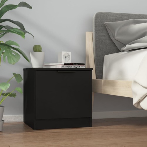 Bedside Cabinet Black 40x39x40 cm