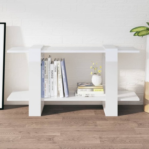 Book Cabinet High Gloss White 100x30x51 cm Engineered Wood