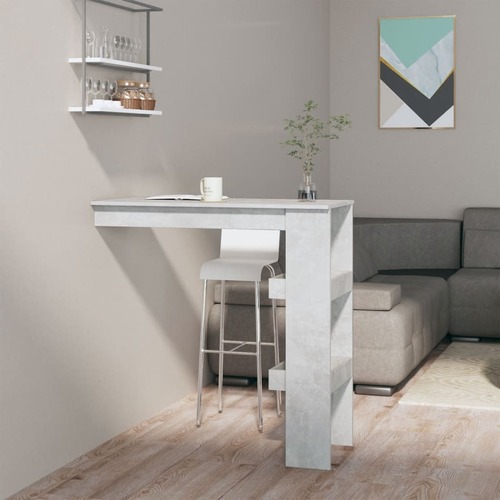 Wall Bar Table Concrete Grey 102x45x103.5 cm Engineered Wood