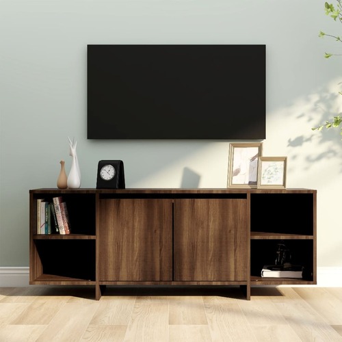 TV Cabinet Brown Oak 130x35x50 cm Chipboard