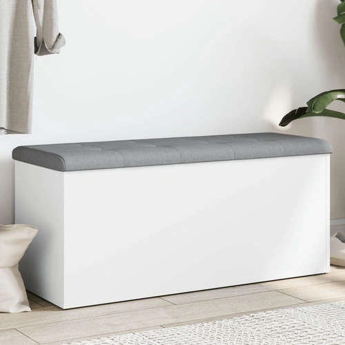 Storage Bench White 102x42x45 cm Engineered Wood