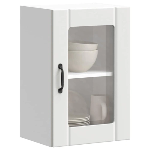 Kitchen Wall Cabinet with Glass Door Lucca White