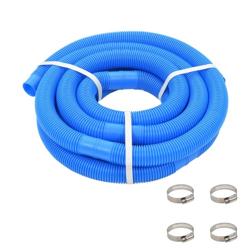 Pool Hose with Clamps Blue 38 mm 6 m