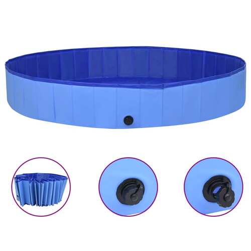 Foldable Dog Swimming Pool Blue 300x40 cm PVC