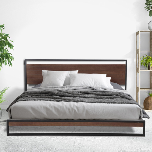 Milano Decor Azure Bed Frame with Headboard – Black - Double