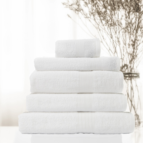 Royal Comfort Cotton Bamboo Towel 5pc Set - White