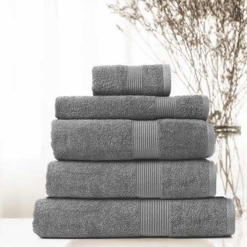Royal Comfort Cotton Bamboo Towel 5pc Set - Charcoal