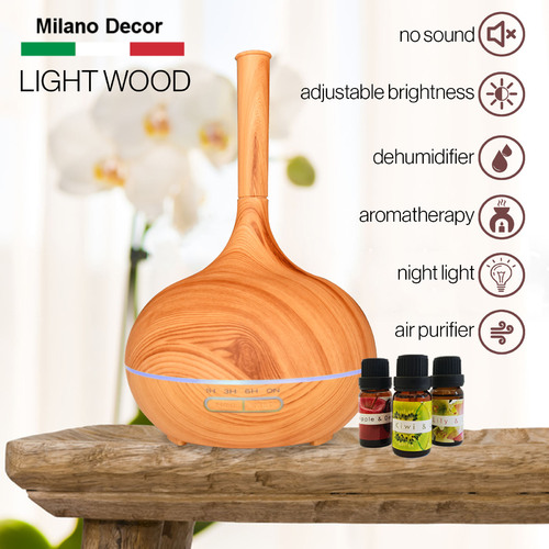 Milano Supreme Ultrasonic Aroma Diffuser - Light Wood