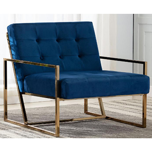 Arm Chair Blue Velvet