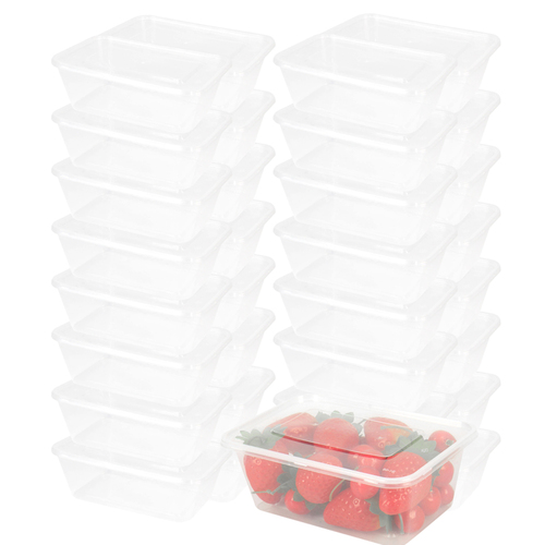 200 Pcs 750ml Take Away Food Platstic Containers Boxes Base and Lids Bulk Pack
