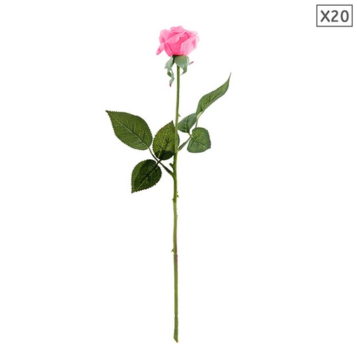 20pcs Artificial Silk Flower Fake Rose Bouquet Table Decor Pink