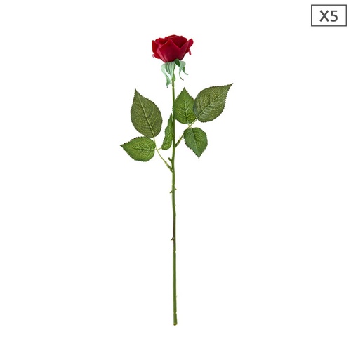 5pcs Artificial Silk Flower Fake Rose Bouquet Table Decor Red