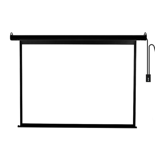 100" Projector Screen Electric Motorised Projection 3D Home Cinema 4:3 Black
