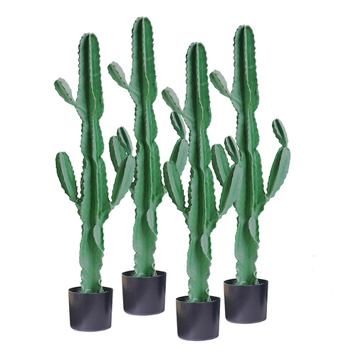  4X 120cm Green Artificial Indoor Cactus Tree Fake Plant Simulation Decorative 6 Heads