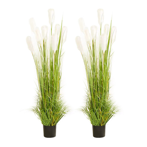  2X 150cm Green Artificial Indoor Potted Reed Grass Tree Fake Plant Simulation Decorative