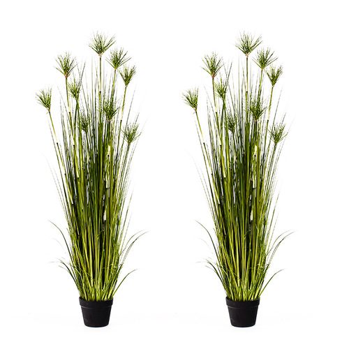 2X 150cm Purple Artificial Indoor Potted Papyrus Plant Tree Fake Simulation Decorative