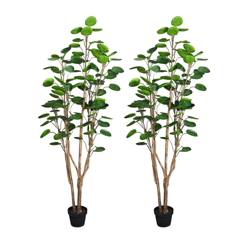  2X 150cm Green Artificial Indoor Pocket Money Tree Fake Plant Simulation Decorative