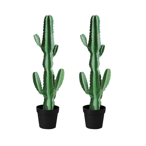  2X 105cm Green Artificial Indoor Cactus Tree Fake Plant Simulation Decorative 6 Heads
