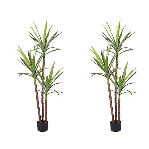 2X 150cm Artificial Natural Green Dracaena Yucca Tree Fake Tropical Indoor Plant Home Office Decor