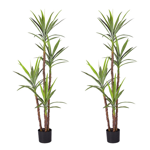 2X 180cm Artificial Natural Green Dracaena Yucca Tree Fake Tropical Indoor Plant Home Office Decor