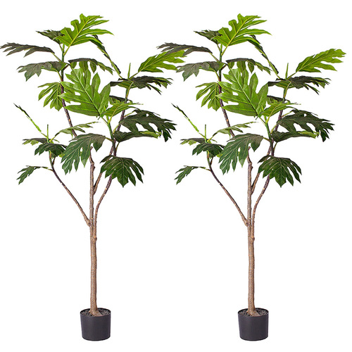 2X 180cm Artificial Natural Green Split-Leaf Philodendron Tree Fake Tropical Indoor Plant Home Office Decor