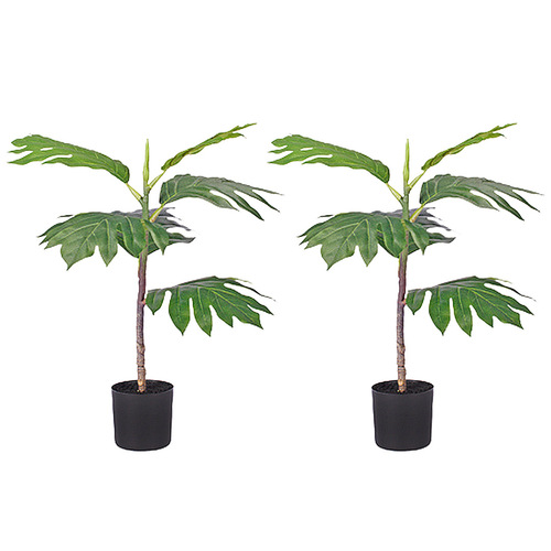 2X 60cm Artificial Natural Green Split-Leaf Philodendron Tree Fake Tropical Indoor Plant Home Office Decor