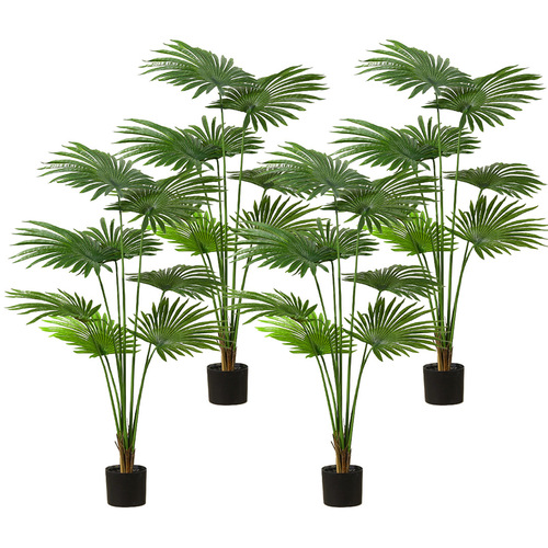 4X 150cm Artificial Natural Green Fan Palm Tree Fake Tropical Indoor Plant Home Office Decor