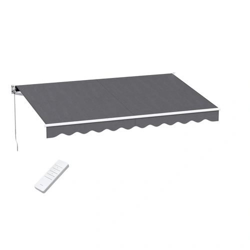 Instahut Retractable Folding Arm Awning Motorised Sunshade 3M X 2M Grey