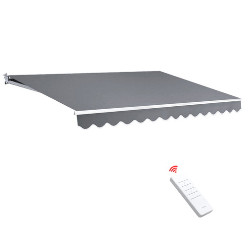 Retractable Folding Arm Awning Motorised Outdoor Sunshade4X3M PearlGrey