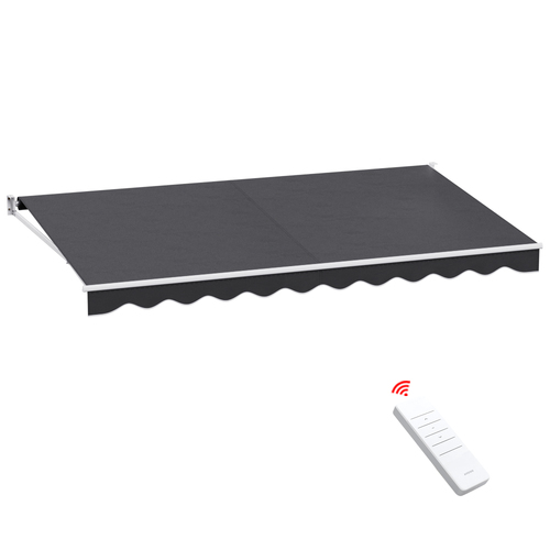 Retractable Folding Arm Awning Motorised Outdoor Sunshade 4.5X2.5M Grey