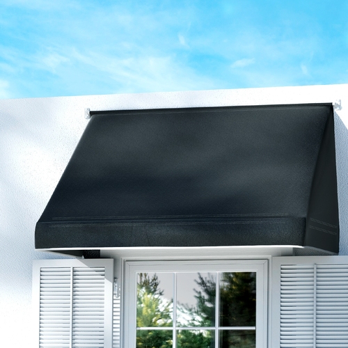 Window Door Awning 1.2mx0.6mx0.6m Black Polyester Fabric Steel Frame