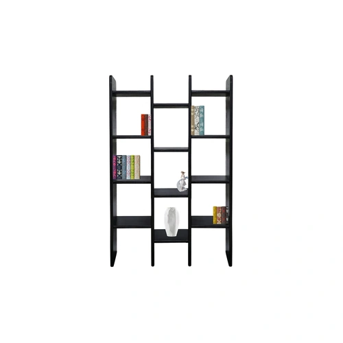 3 Column Bookshelf- Mango Wood in Black Wirebrush Finish