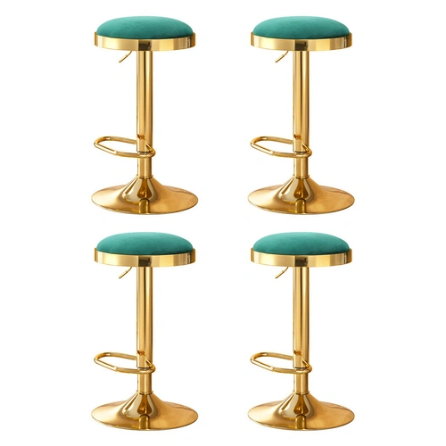 4x Artiss Bar Stools Kitchen Dining Chairs Velvet Padded Stool Green