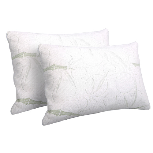 Bedding Set of 2 Bamboo Pillow with Memory Foam 