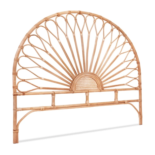 Artiss Bed Headboard Queen Bedhead Rattan - MARI Pine