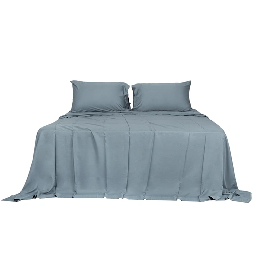  4pcs King Size 100% Bamboo Bed Sheet Set in Grey Colour