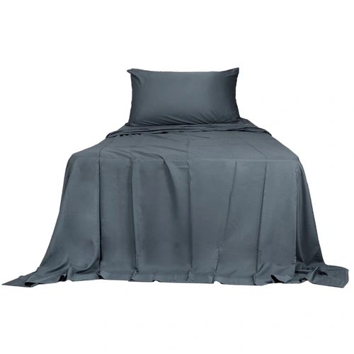  3pcs Sinigle Size 100% Bamboo Bed Sheet Set in Charcoal Colour Single