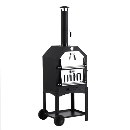 3in1 Pizza Oven Charcoal BBQ Grill Steel