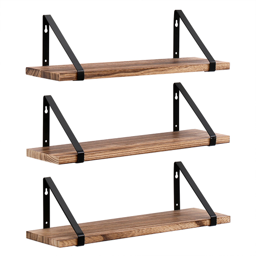 5 Pcs Floating Shelves Hung Shelf Wall Mounted Storage Wooden Display