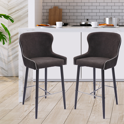 2x Bar Stools Stool Kitchen Dining Chair Chairs Metal Industrial Barstools
